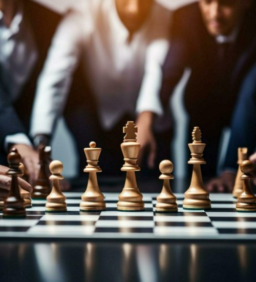 successful-business-team-planning-strategy-over-chess-board-free-photo
